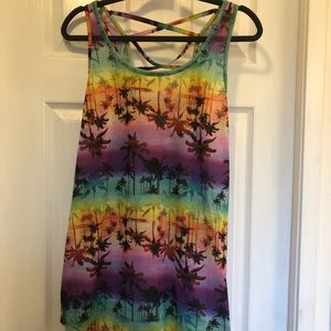 OP Rainbow Palm Tree Tank Top